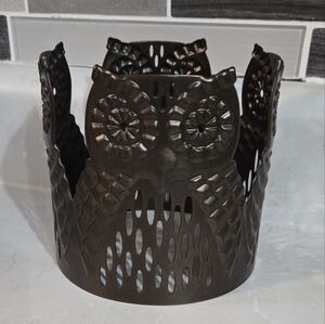 Partylite Black Owl Metal Candle Holder